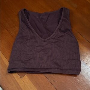 Aeropostale Deep Purple V-Neck Crop Top